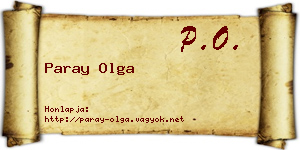 Paray Olga névjegykártya